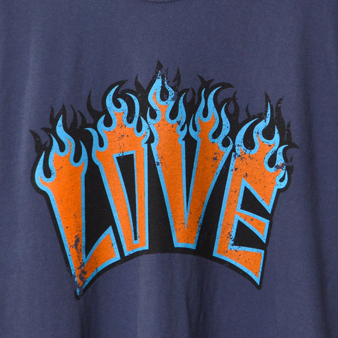 【MODISH GAZE】LOVEロゴプリント ピグメント加工 ビッグシルエットTシャツ