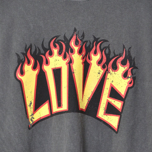 【MODISH GAZE】LOVEロゴプリント ピグメント加工 ビッグシルエットTシャツ