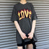 【MODISH GAZE】LOVEロゴプリント ピグメント加工 ビッグシルエットTシャツ