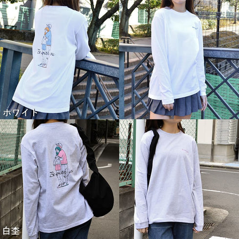 【MODISH GAZE】カップルイラストロンT Be with you