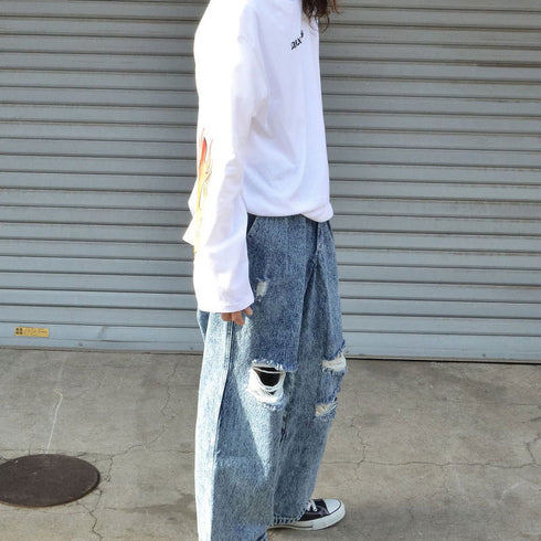 【MODISH GAZE】天竺 袖ゆるロンT(ファイヤー)