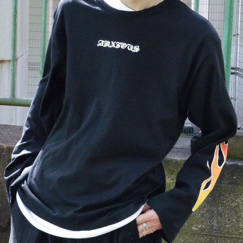 【MODISH GAZE】天竺 袖ゆるロンT(ファイヤー)