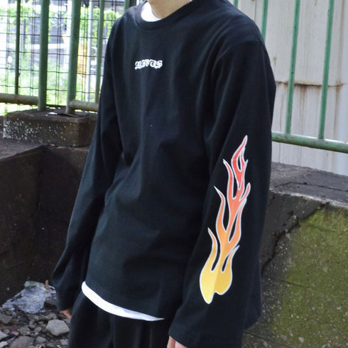 【MODISH GAZE】天竺 袖ゆるロンT(ファイヤー)