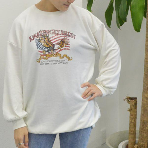 【spiritoso】ミニ裏毛 BIGプルオーバー(イーグル)