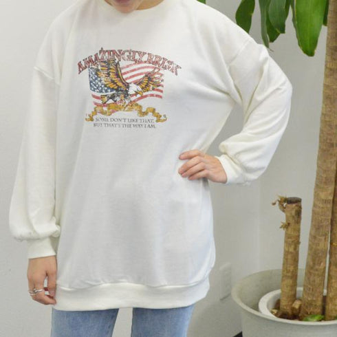 【spiritoso】ミニ裏毛 BIGプルオーバー(イーグル)