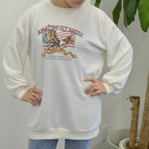 【spiritoso】ミニ裏毛 BIGプルオーバー(イーグル)