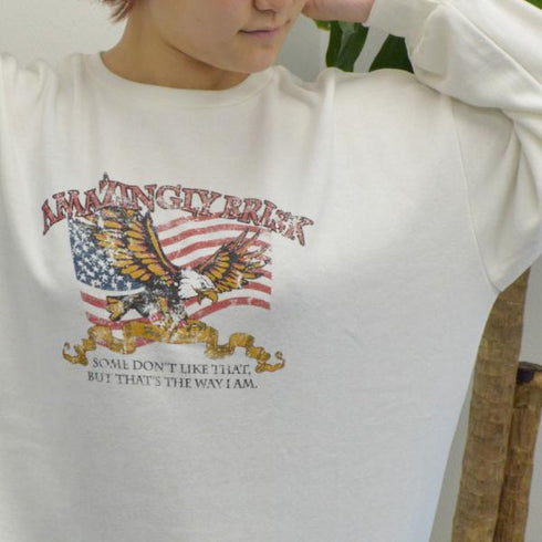 【spiritoso】ミニ裏毛 BIGプルオーバー(イーグル)