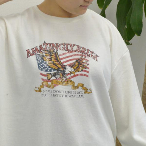 【spiritoso】ミニ裏毛 BIGプルオーバー(イーグル)