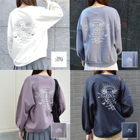 【spiritoso】裏起毛 天使BIGプルオーバー