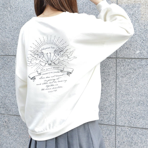 【spiritoso】裏起毛 天使BIGプルオーバー