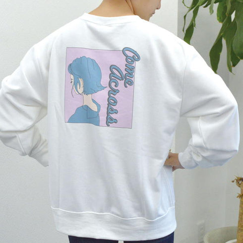 【spiritoso】裏毛 BIGプルオーバー(ガール イラスト)