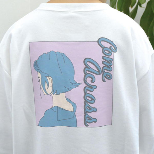 【spiritoso】裏毛 BIGプルオーバー(ガール イラスト)