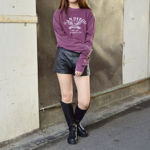 【spiritoso】ピグメントアーチロゴイーグルプリントロンT