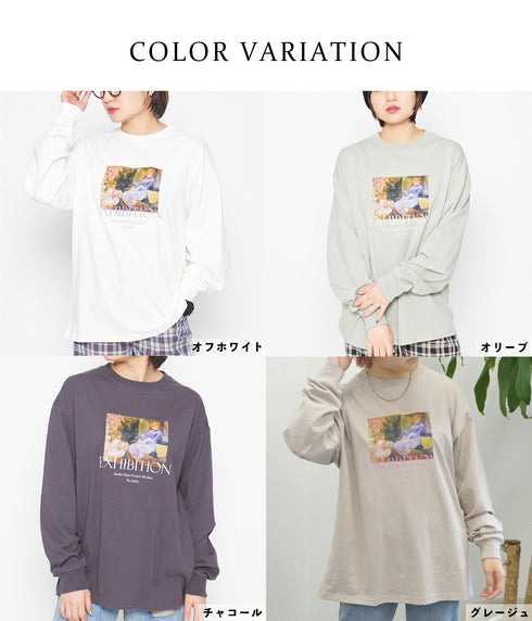 【spiritoso】絵画バックプリントロンT