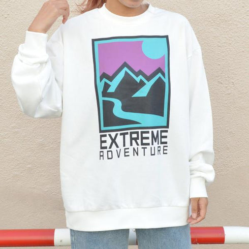 【spiritoso】マウンテンプリントトレーナー