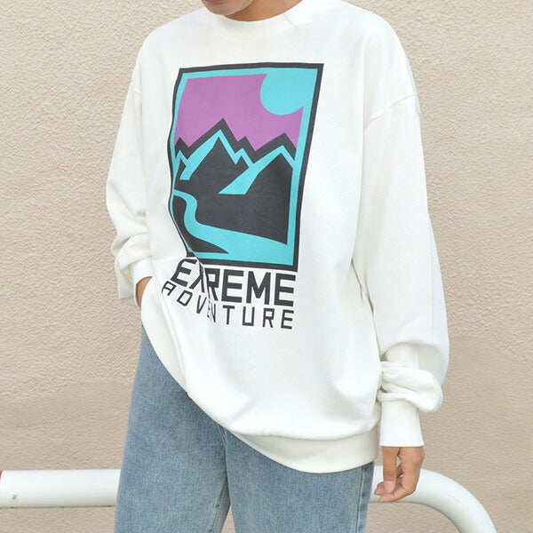 【spiritoso】マウンテンプリントトレーナー