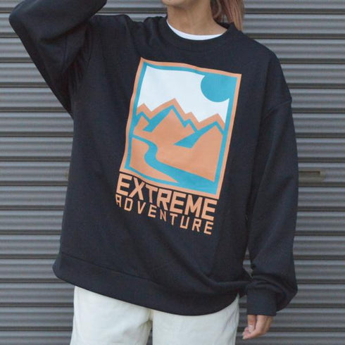 【spiritoso】マウンテンプリントトレーナー