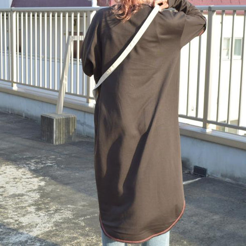 【spiritoso】配色ステッチ裏毛ワンピース