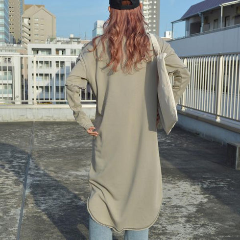 【spiritoso】配色ステッチ裏毛ワンピース