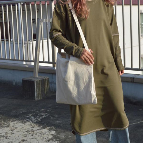 【spiritoso】配色ステッチ裏毛ワンピース