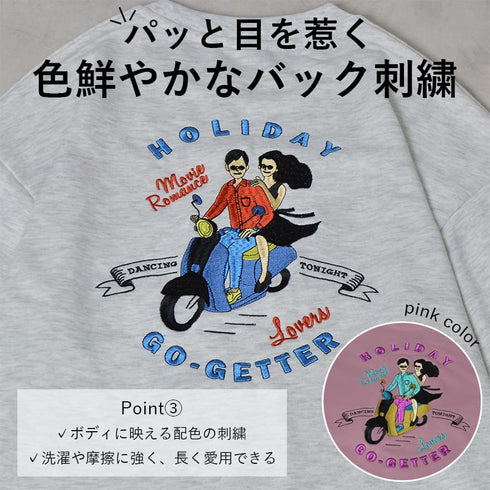 【spiritoso】ホリデースクータープリントトレーナー