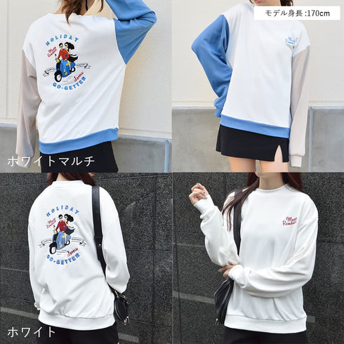 【spiritoso】ホリデースクータープリントトレーナー