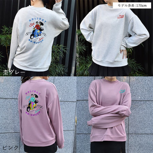 【spiritoso】ホリデースクータープリントトレーナー