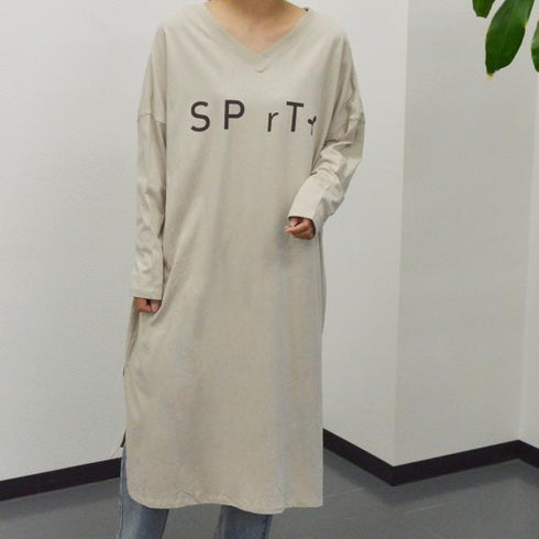 【spiritoso】オーバーサイズロゴワンピース