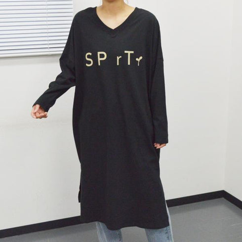 【spiritoso】オーバーサイズロゴワンピース