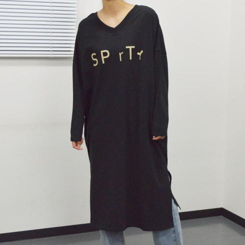 【spiritoso】オーバーサイズロゴワンピース