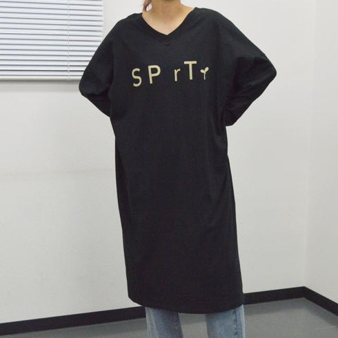 【spiritoso】オーバーサイズロゴワンピース