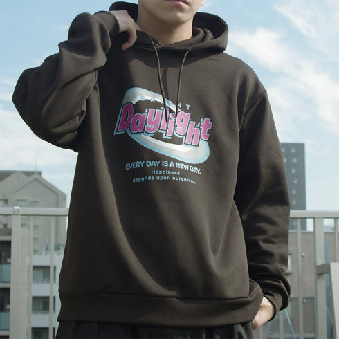 【spiritoso】daylightビッグプリント裏起毛パーカー