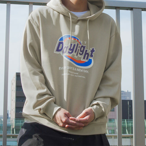 【spiritoso】daylightビッグプリント裏起毛パーカー