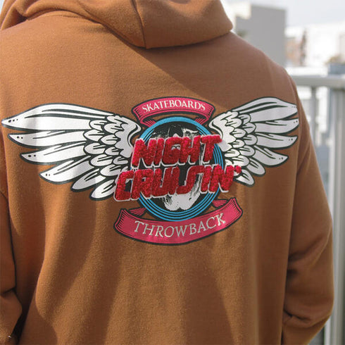 【spiritoso】ウイングさがら刺繍バックプリントパーカー