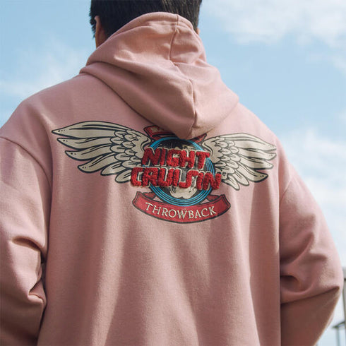 【spiritoso】ウイングさがら刺繍バックプリントパーカー