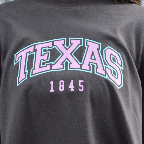 【spiritoso】カレッジロゴプリントクロップドロンT