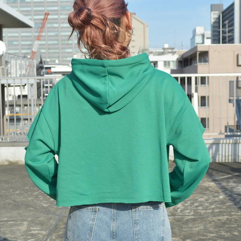 【spiritoso】袖スリットクロップドパーカー