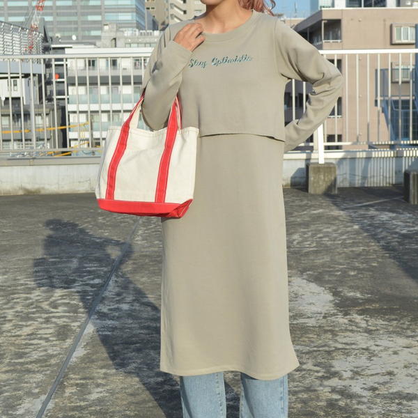 【spiritoso】レイヤード風スウェットワンピース