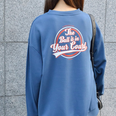 【spiritoso】バックサークルレトロプリントトレーナー