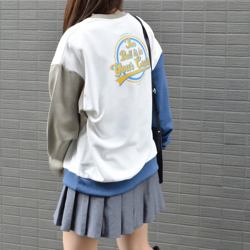 【spiritoso】バックサークルレトロプリントトレーナー