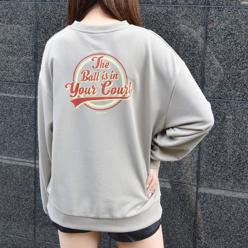 【spiritoso】バックサークルレトロプリントトレーナー