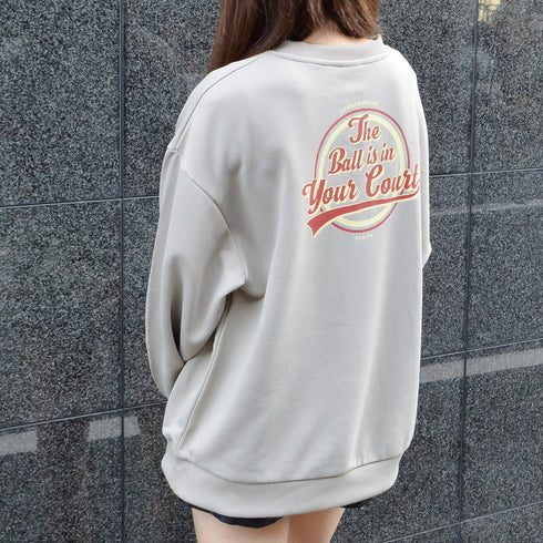 【spiritoso】バックサークルレトロプリントトレーナー