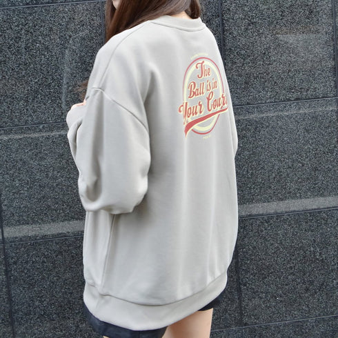 【spiritoso】バックサークルレトロプリントトレーナー