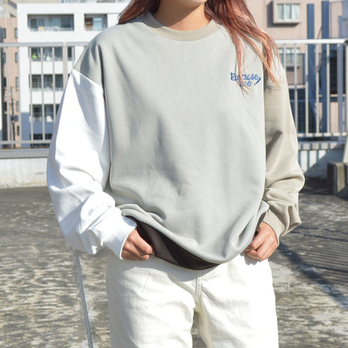 【spiritoso】レディバックプリント裏起毛プルオーバー