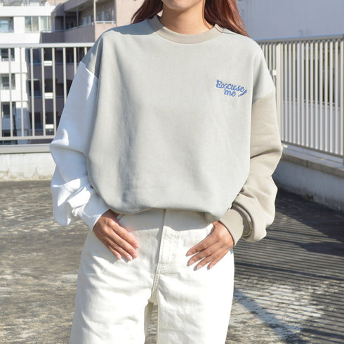 【spiritoso】レディバックプリント裏起毛プルオーバー