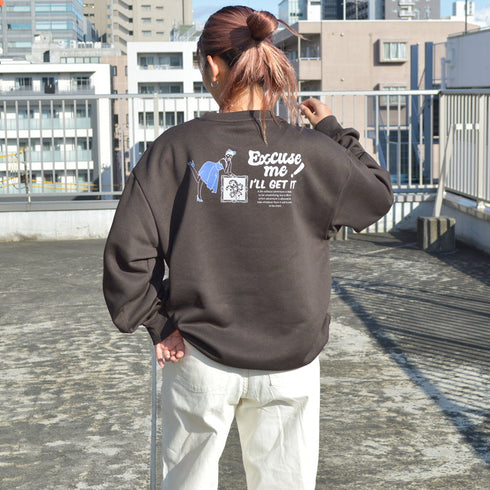 【spiritoso】レディバックプリント裏起毛プルオーバー