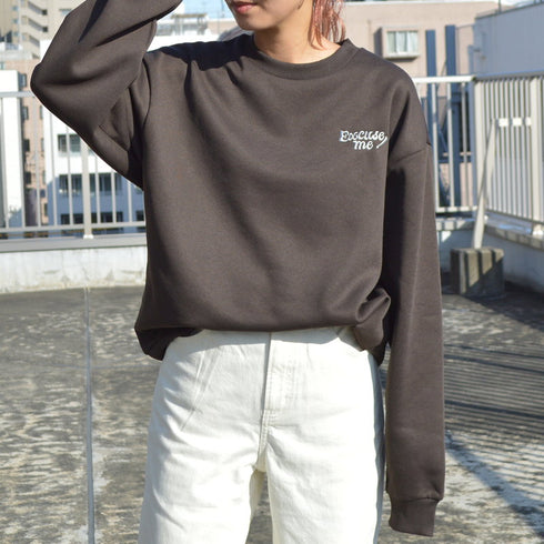 【spiritoso】レディバックプリント裏起毛プルオーバー