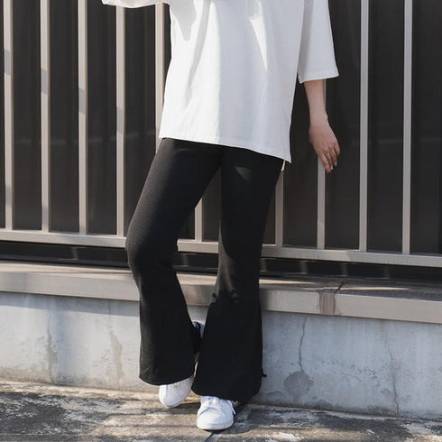 【spiritoso】バックレースアップリブニットパンツ