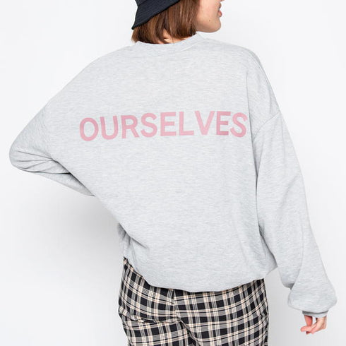 【spiritoso】OURSELVESプリントビッグスウェットトレーナー