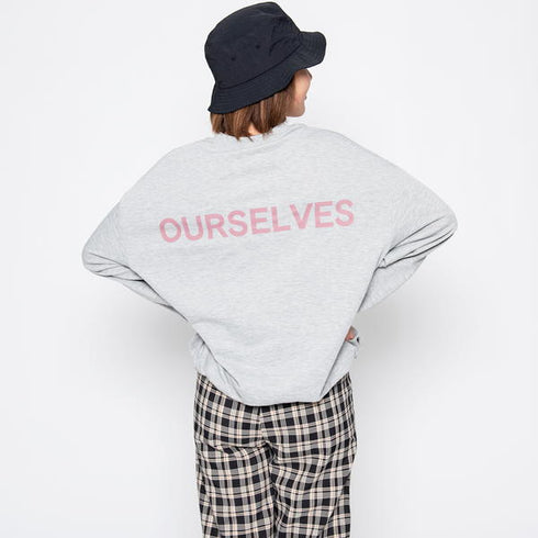 【spiritoso】OURSELVESプリントビッグスウェットトレーナー